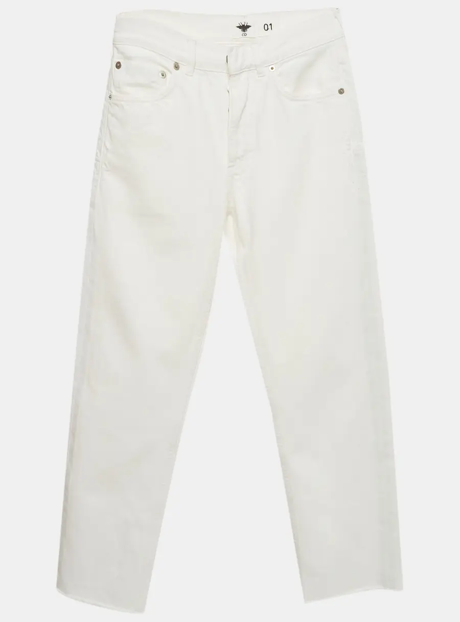 Christian Dior White Denim Straight Fit Jeans XS/Waist 24"