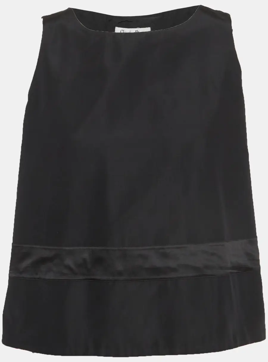 Christian Dior Black Cotton Blend Sleeveless Top M
