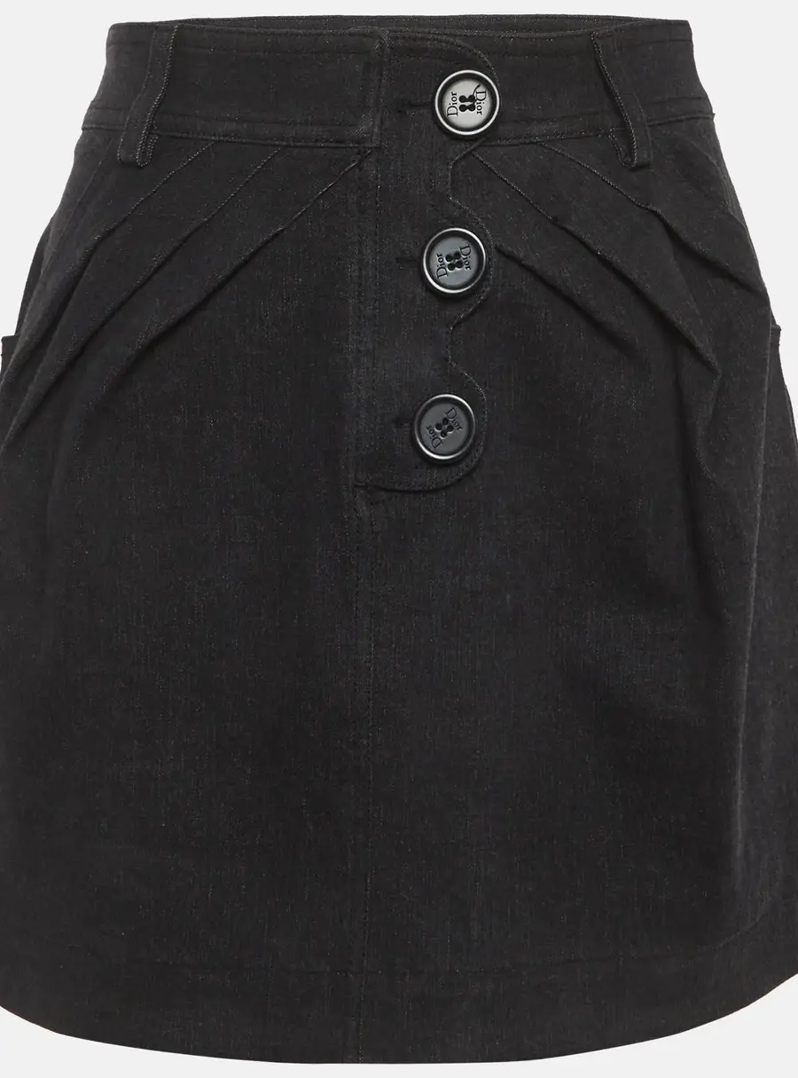 Christian Dior Charcoal Denim Mini Skirt M