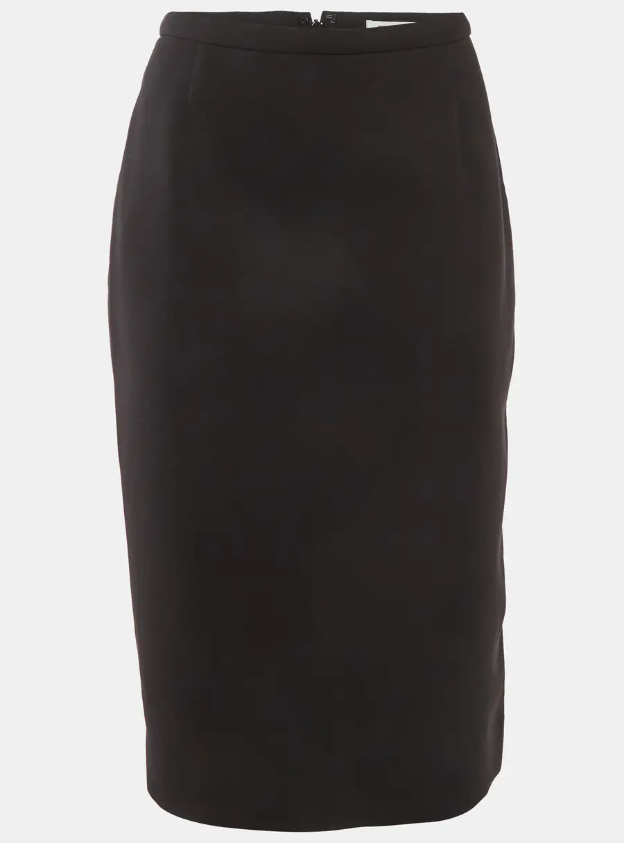 Christian Dior Black Gabardine Pencil Skirt L