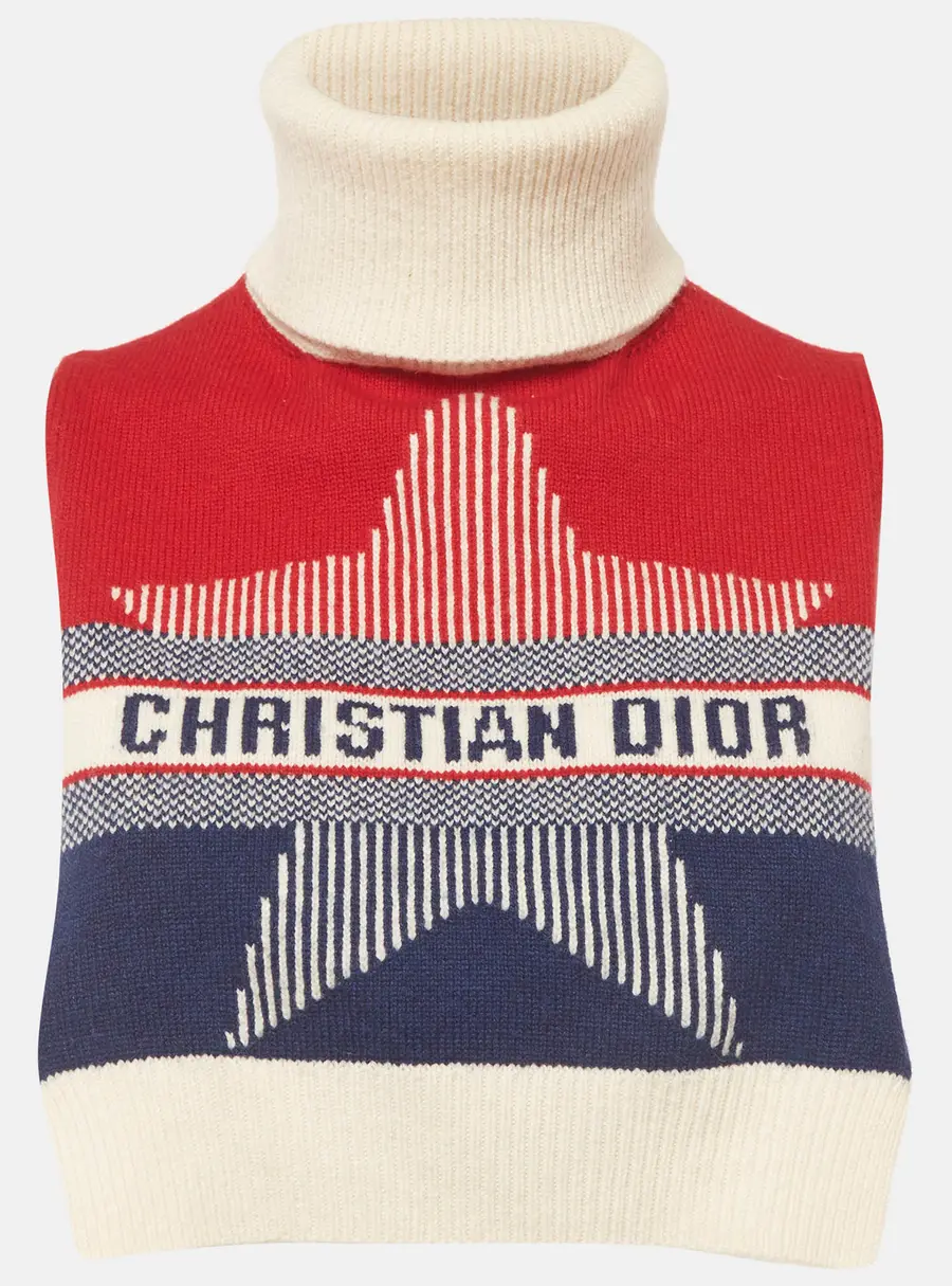 Christian Dior Multicolour Logo Knit Turtleneck Snood U
