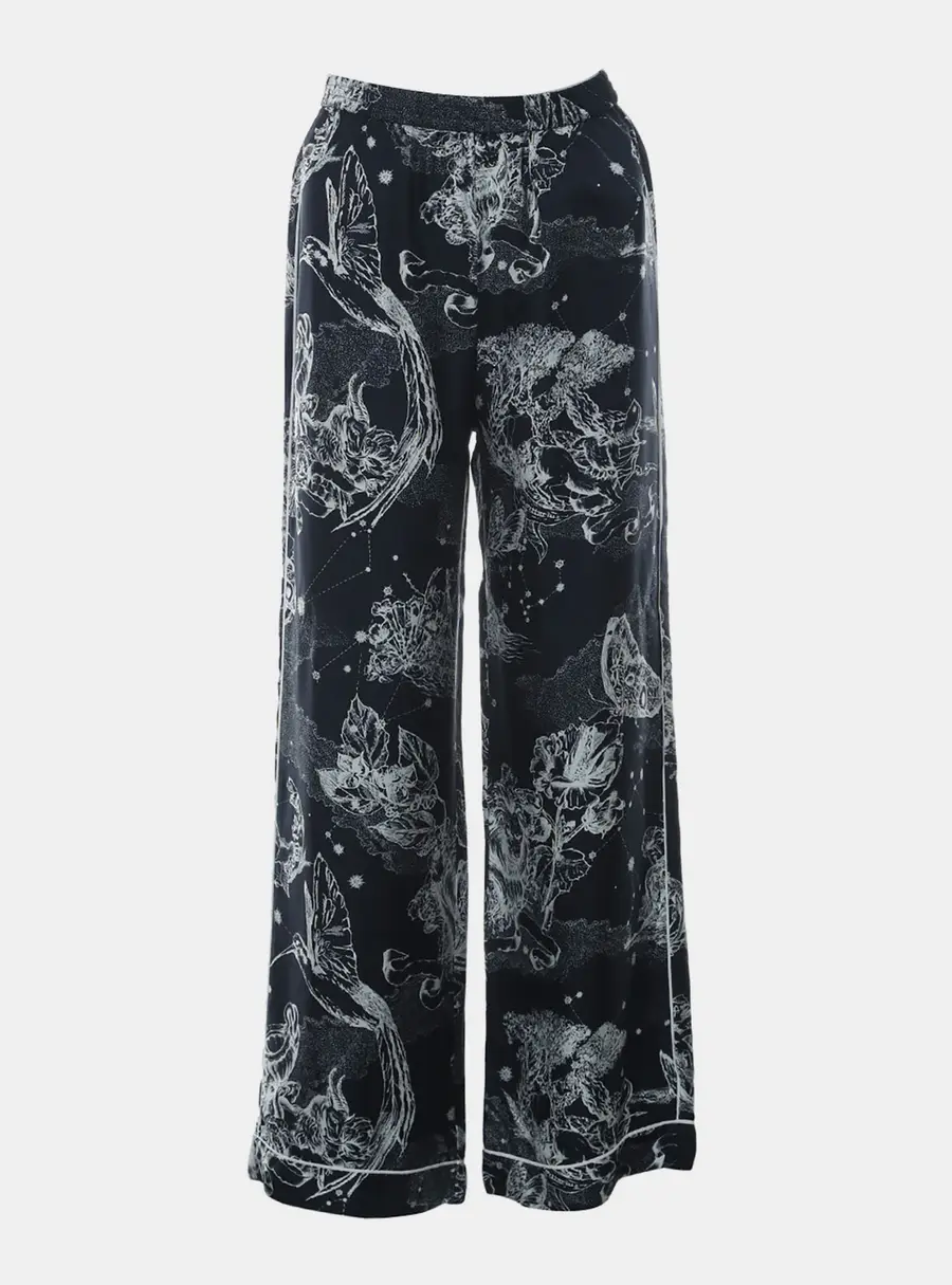 Dior Chez Moi Printed Silk Trousers US 2