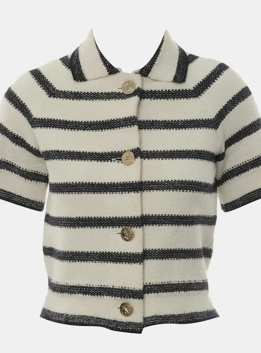 Dior Stripes Short Sleeve Jacket Top US 4