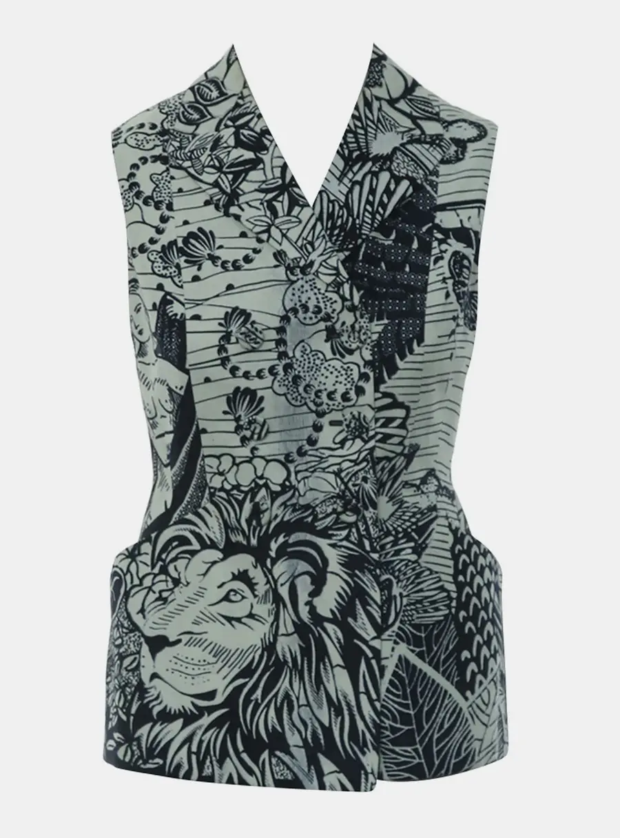 Dior Cruise 2020 Double Breasted Botanical Printed Vest