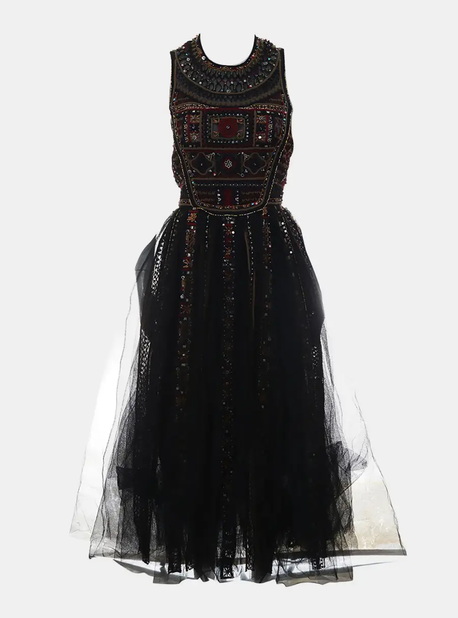 Dior Runway Dior Cruise 2020 Mesh Embellished Halter Neck Gown