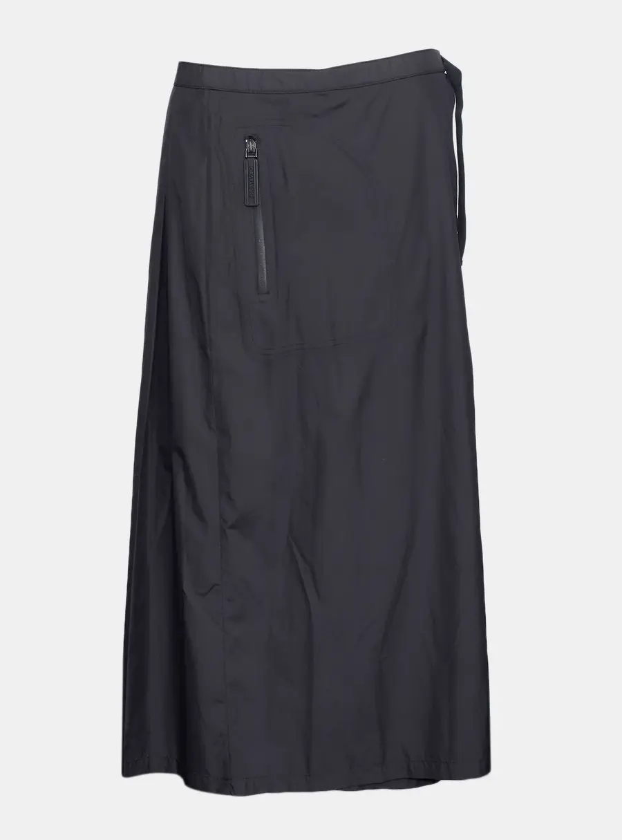 Dior Black Buckle Belt Wrap Midi Skirt FR 42