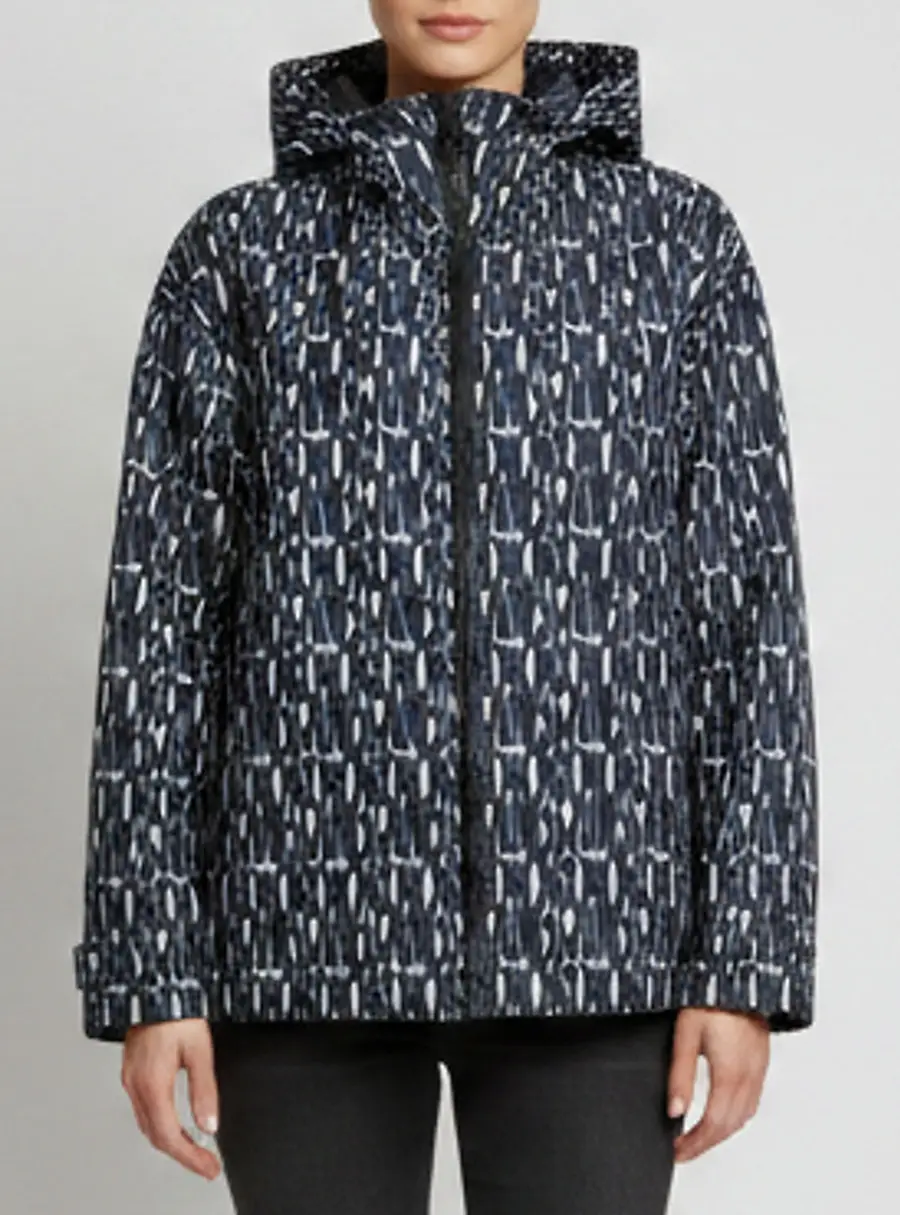 Christian Dior Navy Blue Printed  Jacquard Zip Up Jacket M
