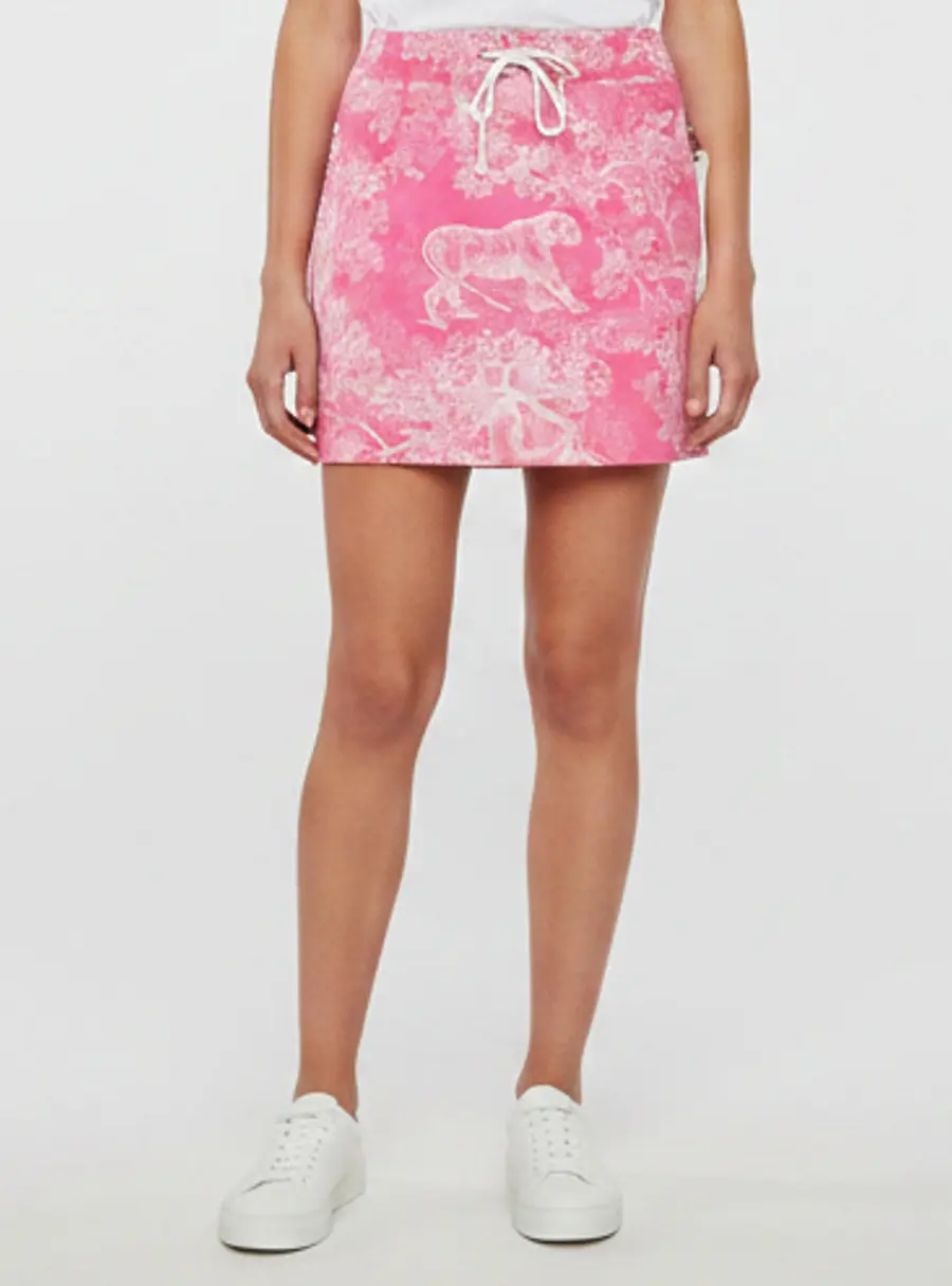 Christian Dior Pink Toile de Jouy Reverse Jacquard Mini Skirt L