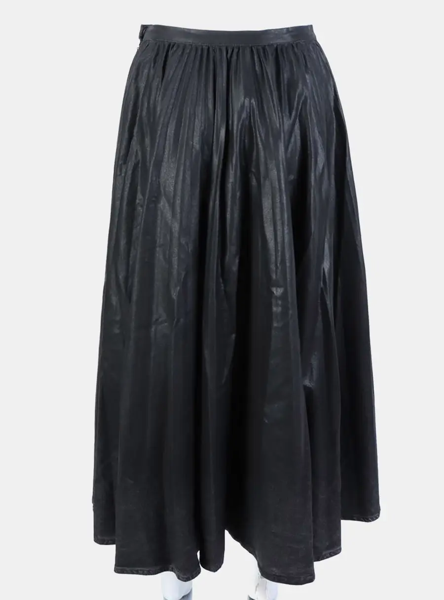 Christian Dior Black Denim Long Skirt FR 36