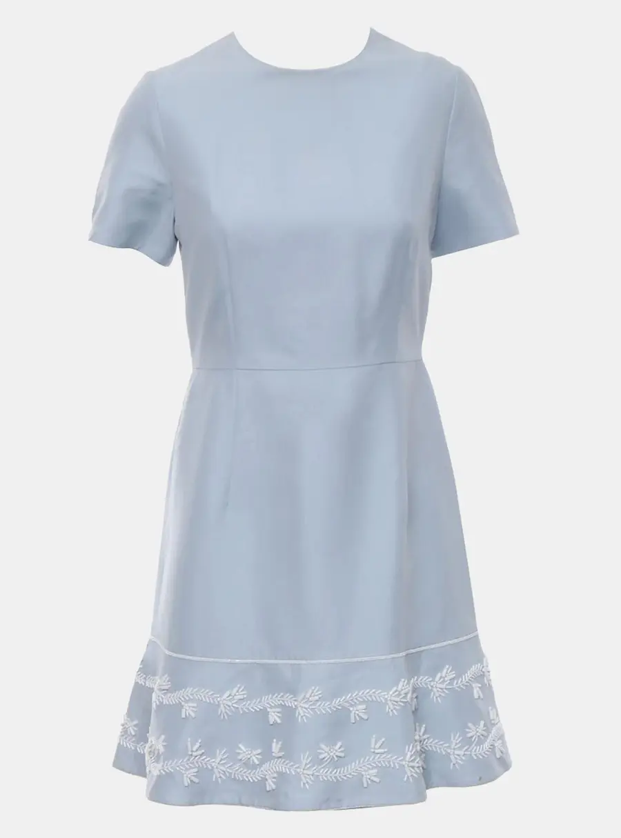 Dior Blue Embellished Hem Dress