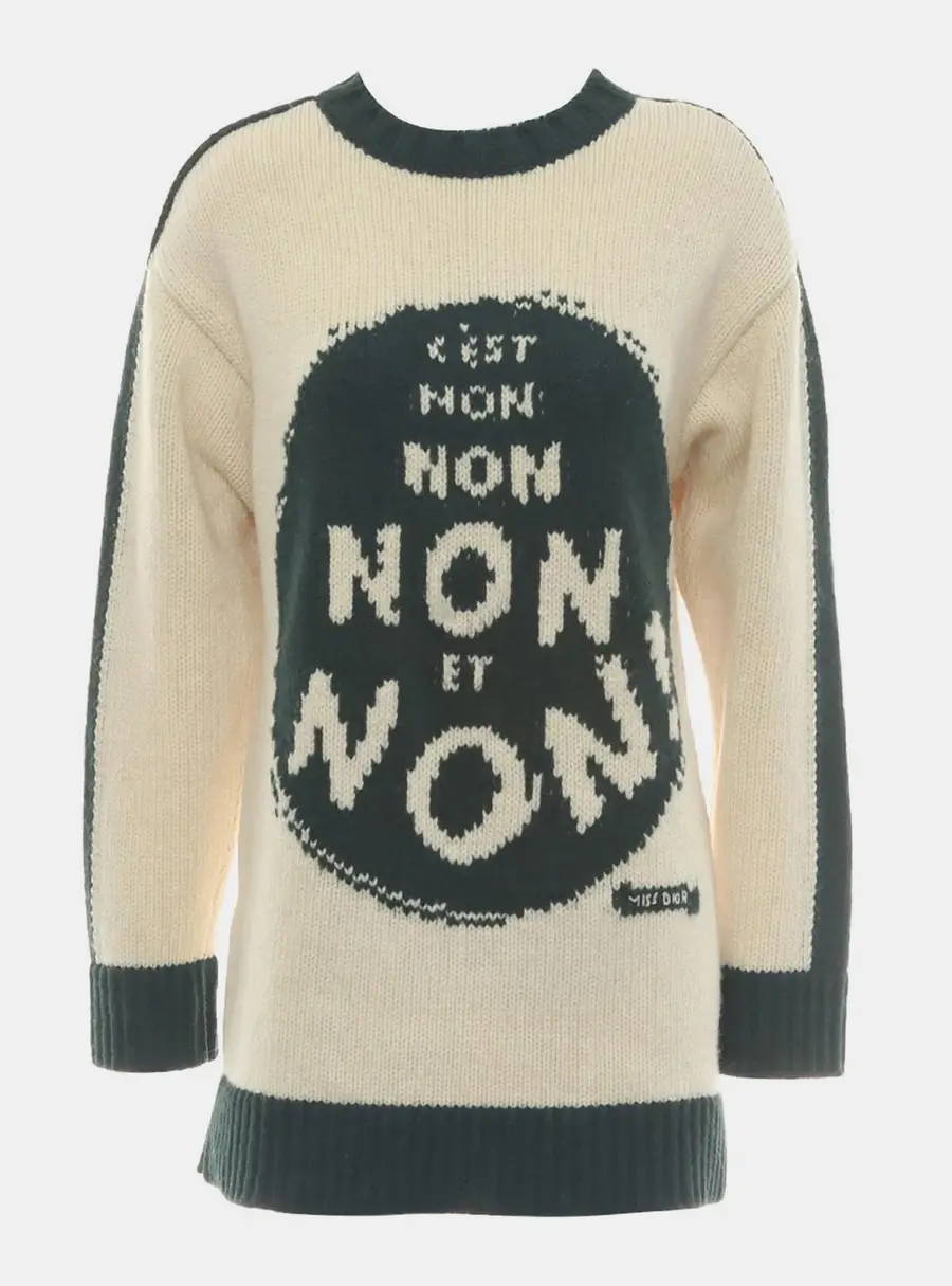Dior "C'est Non Non Non Et Non!" Knit Sweater US 6