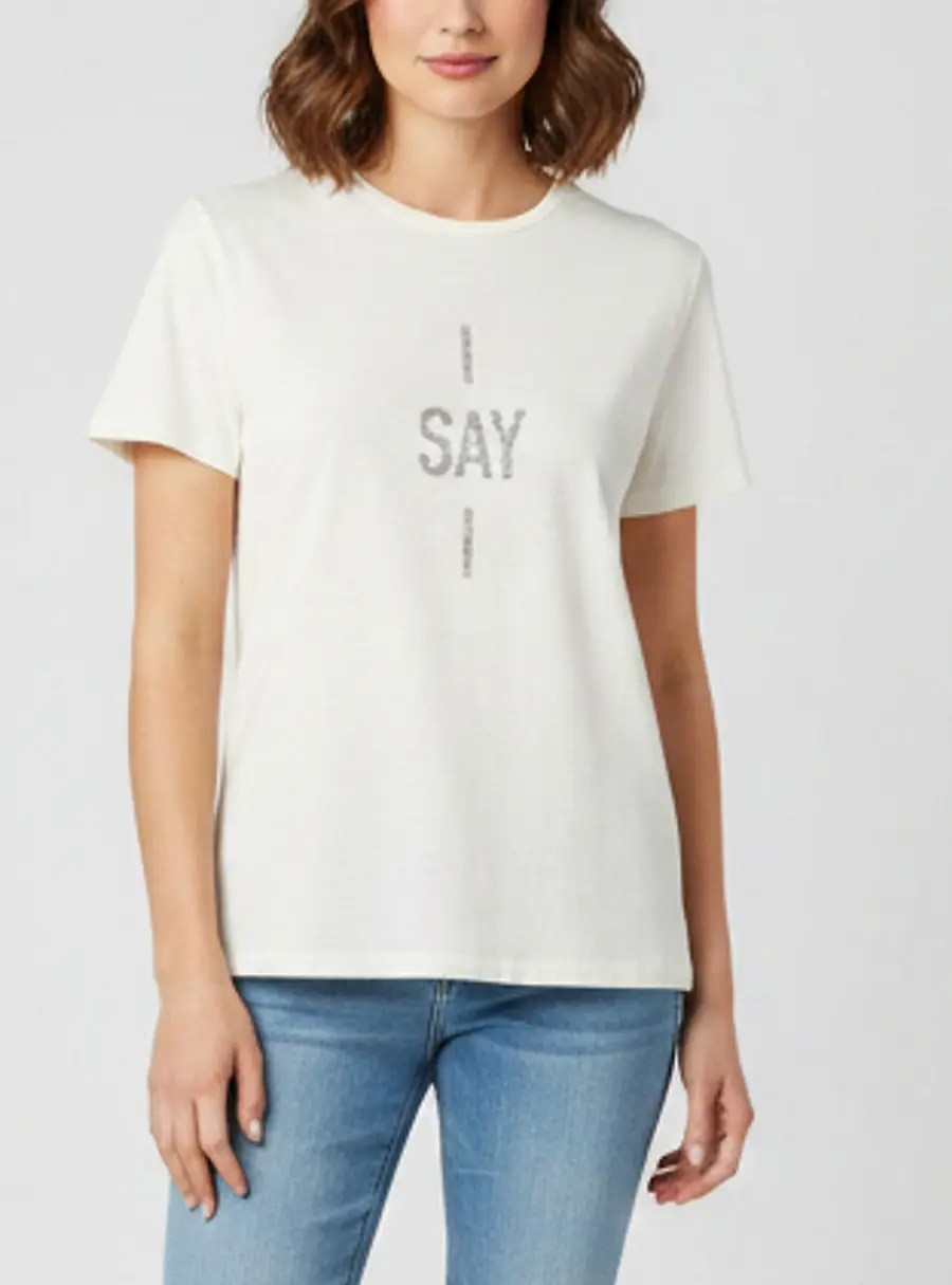 Christian Dior Cream I Say I Graphic Jersey T-Shirt S