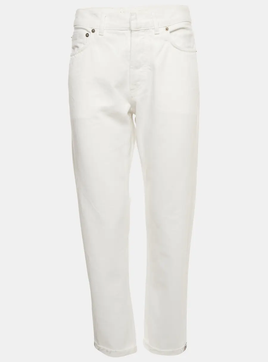 Christian Dior White Denim Straight Leg Boyfriend Jeans S/Waist 27"