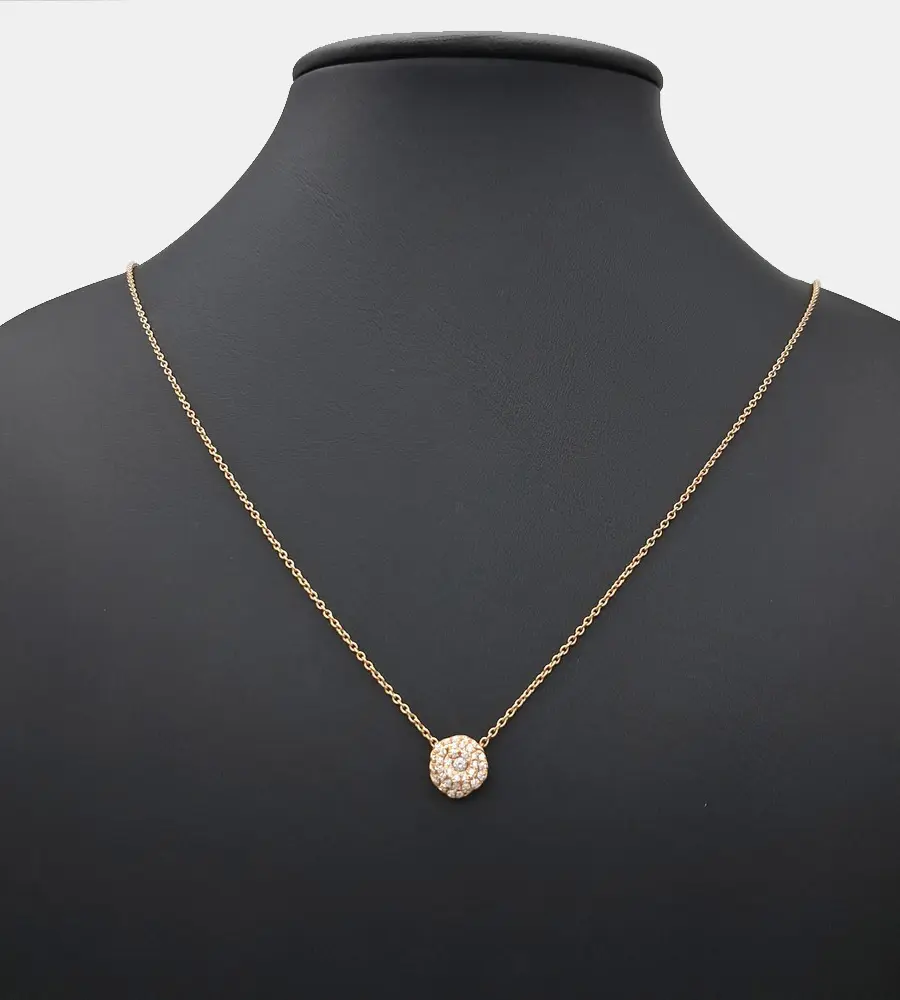 Christian Dior 18k Rose Gold Diamond Rose Dior Couture Necklace