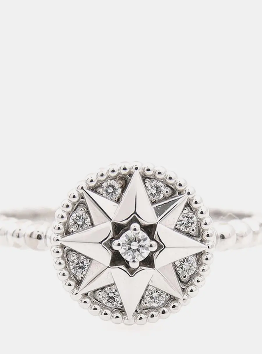 Christian Dior Diamond Rose de Vent Ring EU 51