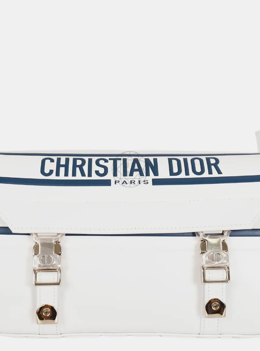 Christian Dior Dior Camp Small White Calfskin Leather Messenger Bag