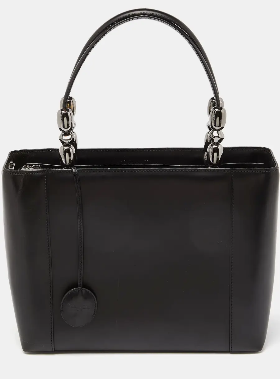 Dior Black Bruhsed Leather Malice Tote
