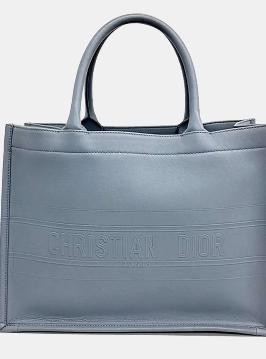 Dior Book Tote Small Sky Blue Calfskin Leather Tote Bag