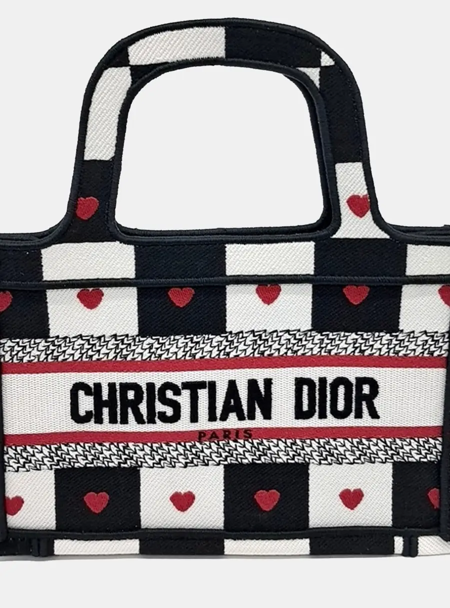 Dior Multicolor Fabric Book Mini Tote Bag