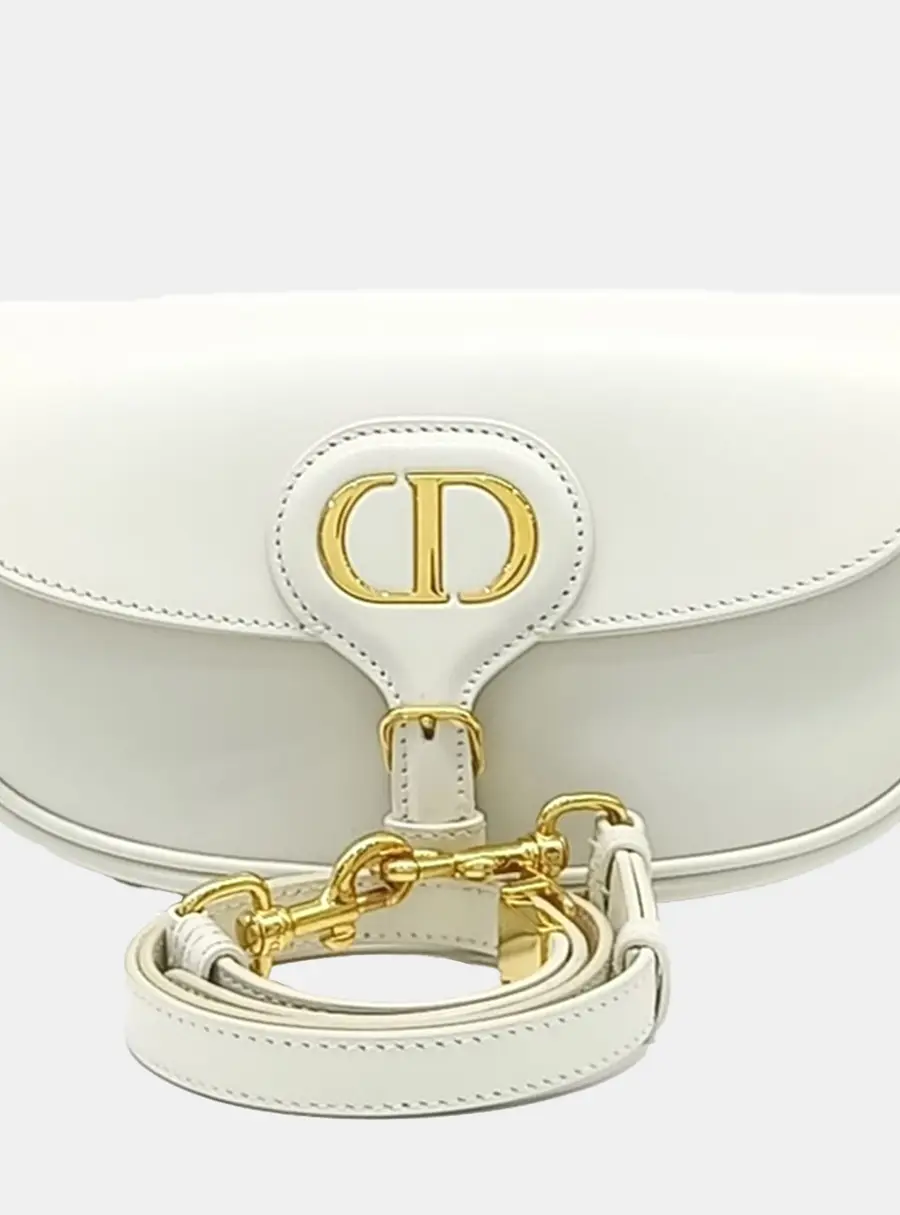Dior White Leather Bobby East Waist Bag