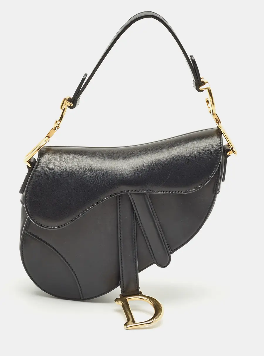 Dior Saddle Black Leather Saddle Bag