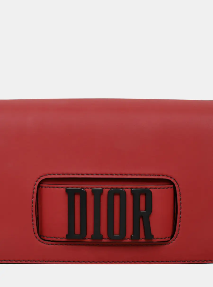 Dior Revolution Red Calfskin Leather Mini Flap Bag
