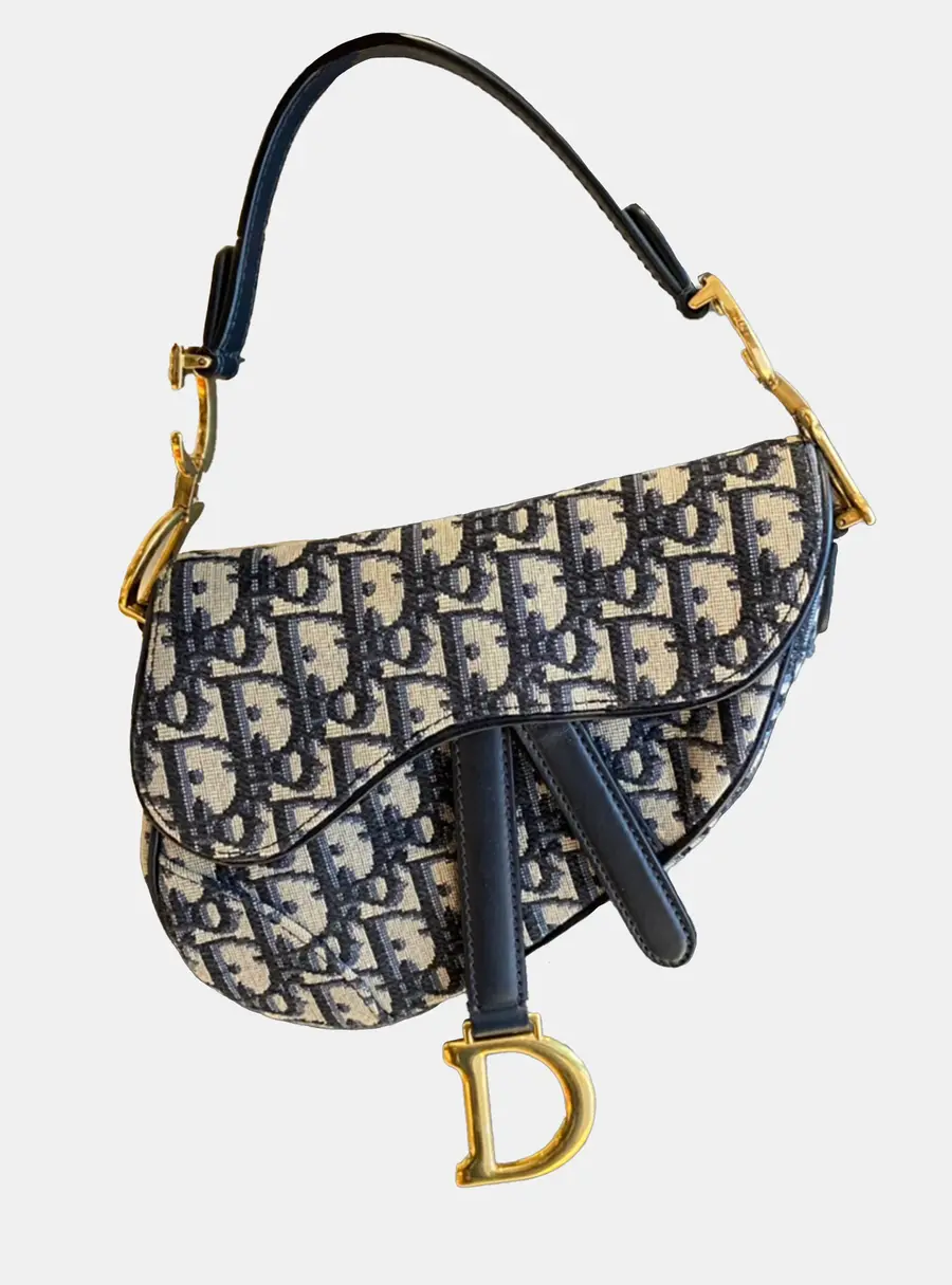 Dior Saddle Blue Oblique Jacquard Shoulder Bag
