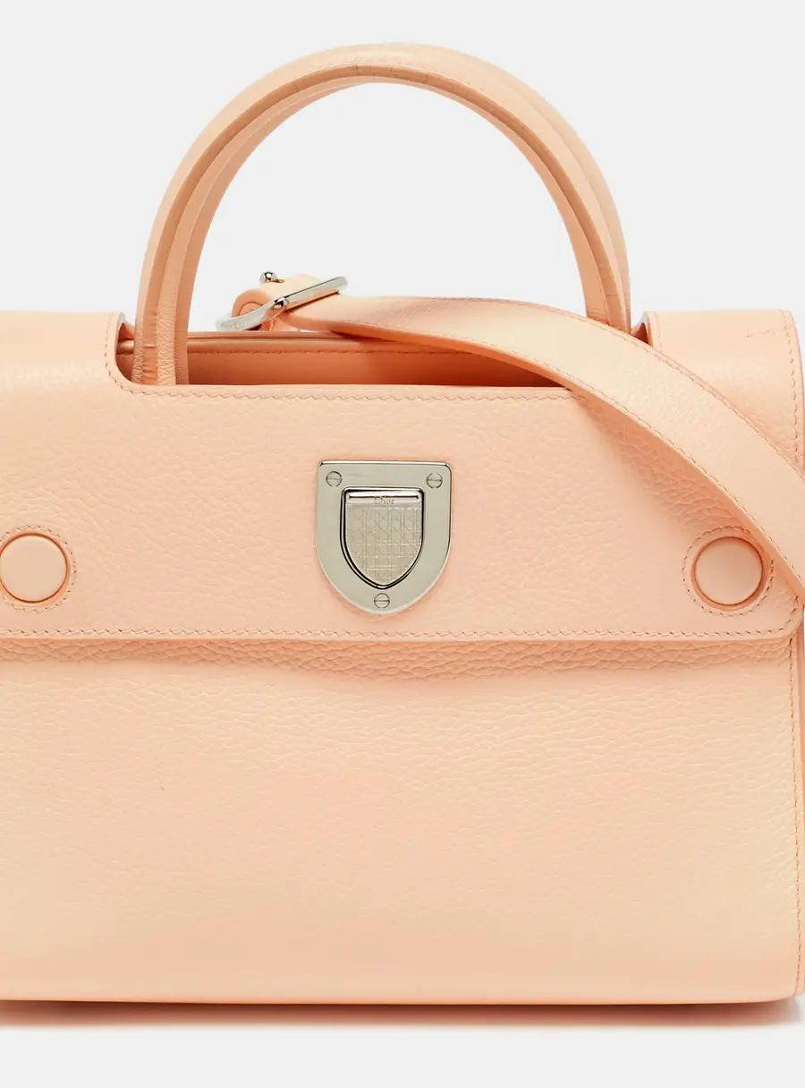 Dior Diorever Mini Peach Leather Top Handle Bag