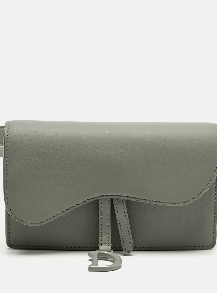 Dior Saddle Grey Leather Belt Bag