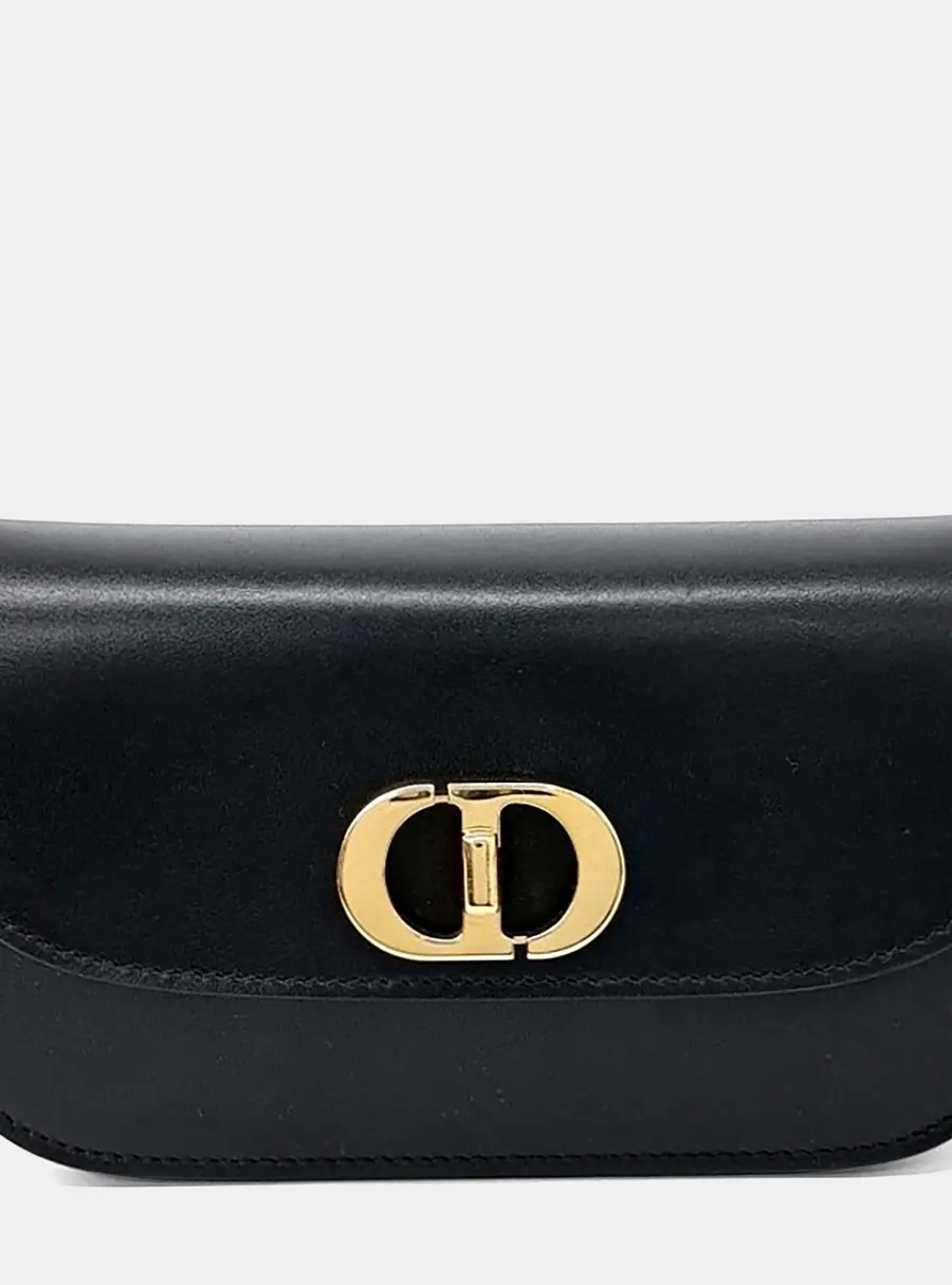Dior 30 Montaigne Avenue Small Black Leather Shoulder Bag