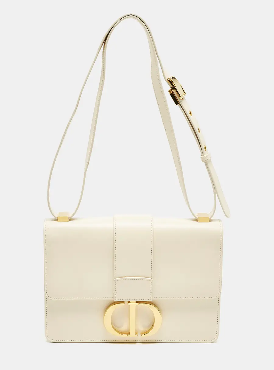 Dior 30 Montaigne Cream Leather Shoulder Bag