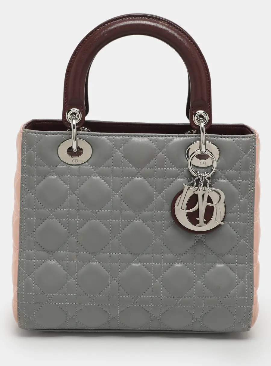Dior Lady Dior Medium Multicolor Cannage Leather Tote