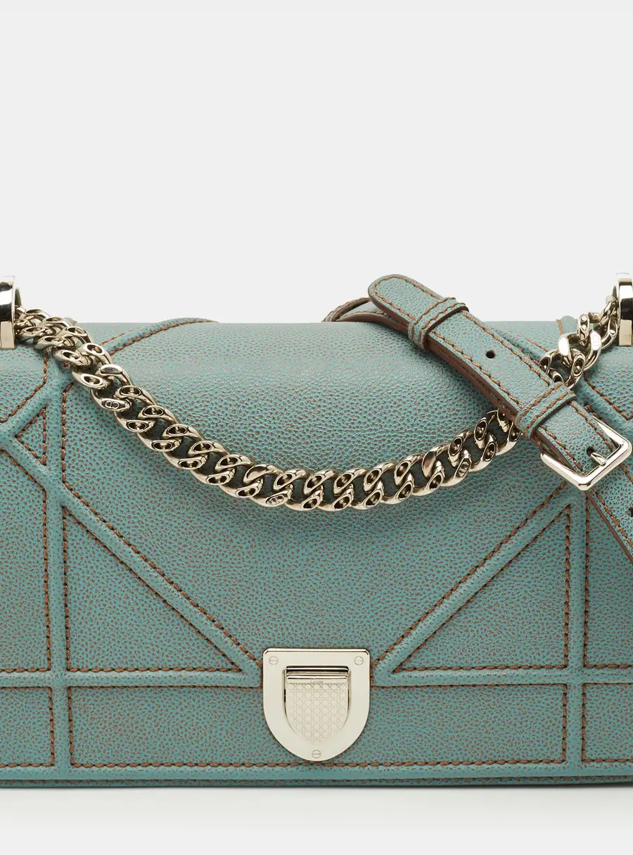 Dior Diorama Medium Light Blue Leather Shoulder Bag