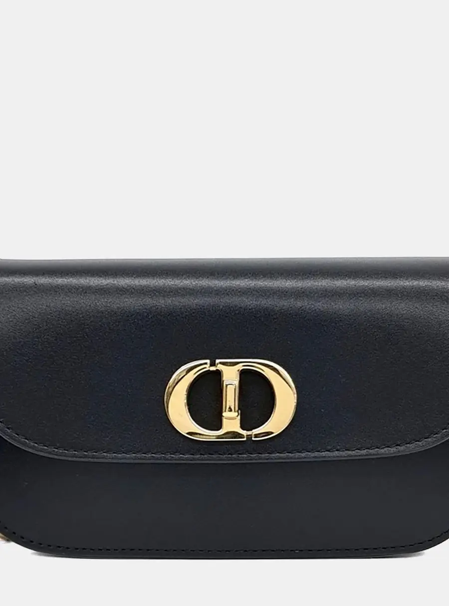 Christian Dior 30 Montaigne Avenue Small Black Leather Shoulder Bag