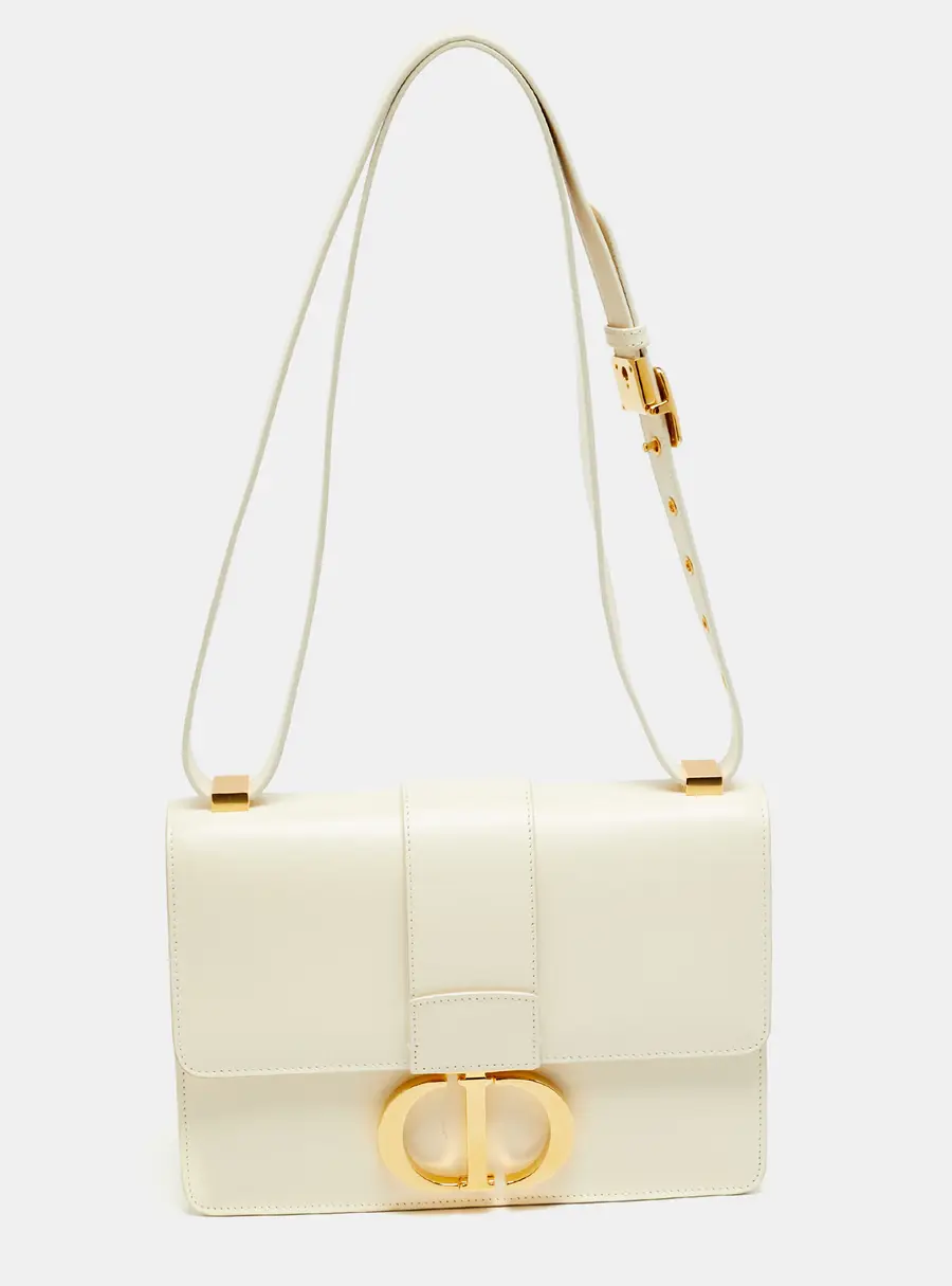 Dior 30 Montaigne Cream Leather Shoulder Bag
