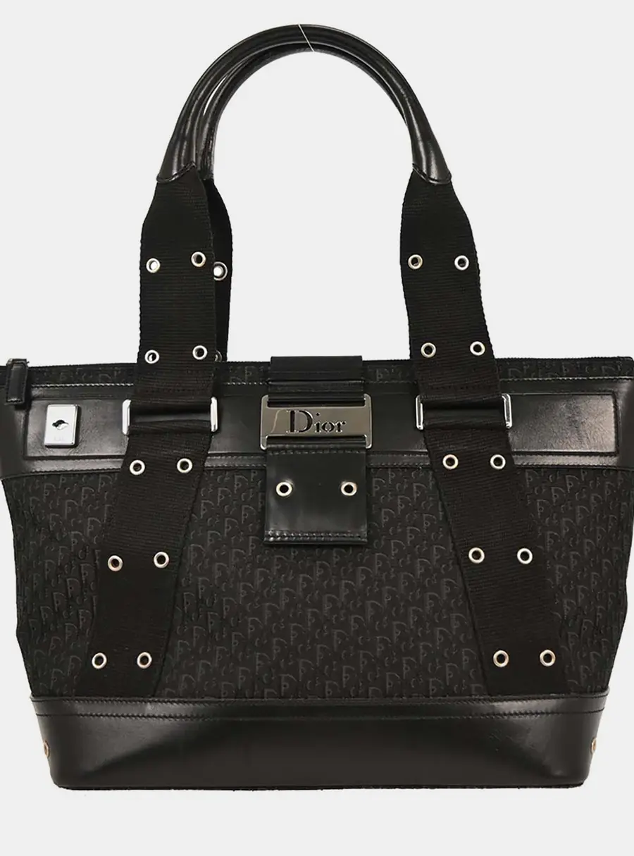 Christian Dior Black Trotter Street Chic Tote Bag