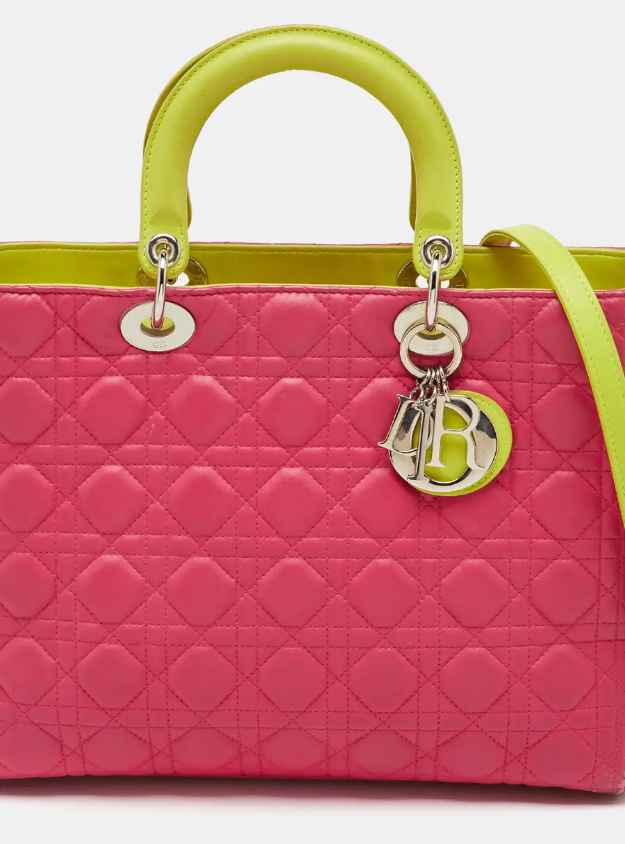 Dior Lady Dior Large Multicolor Leather Tote Bag