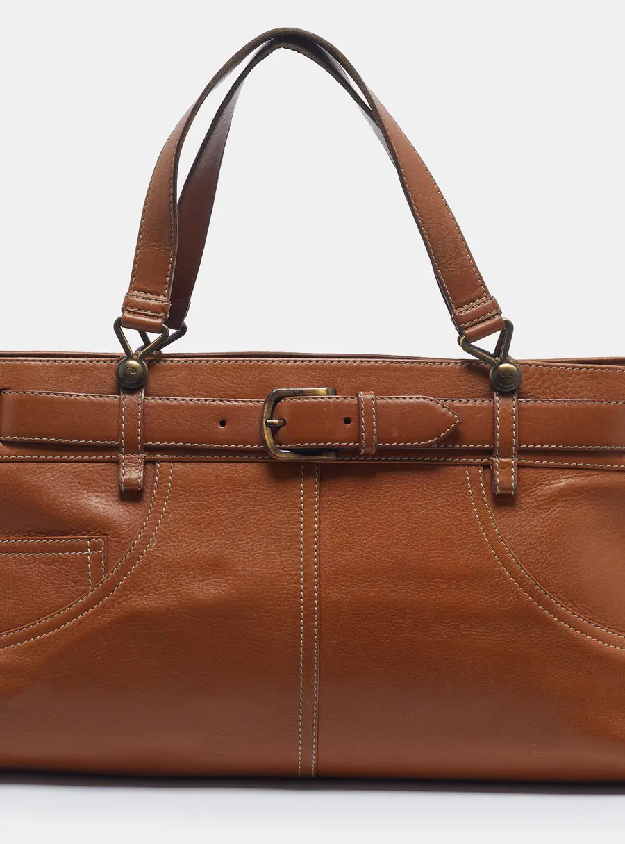 Dior Belted Tan Leather Tote