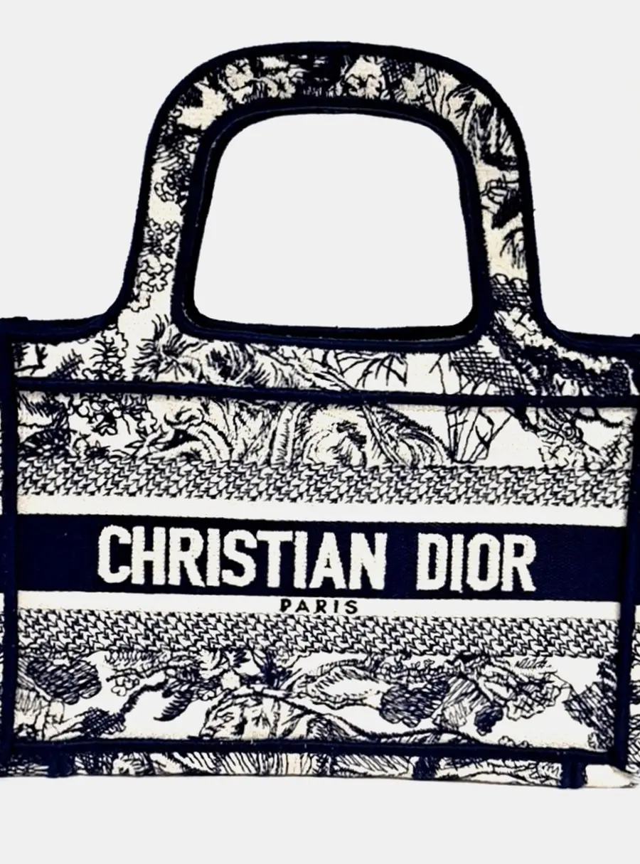 Christian Dior Mini Book Tote Multicolor Embroidered Canvas Top Handle Bag