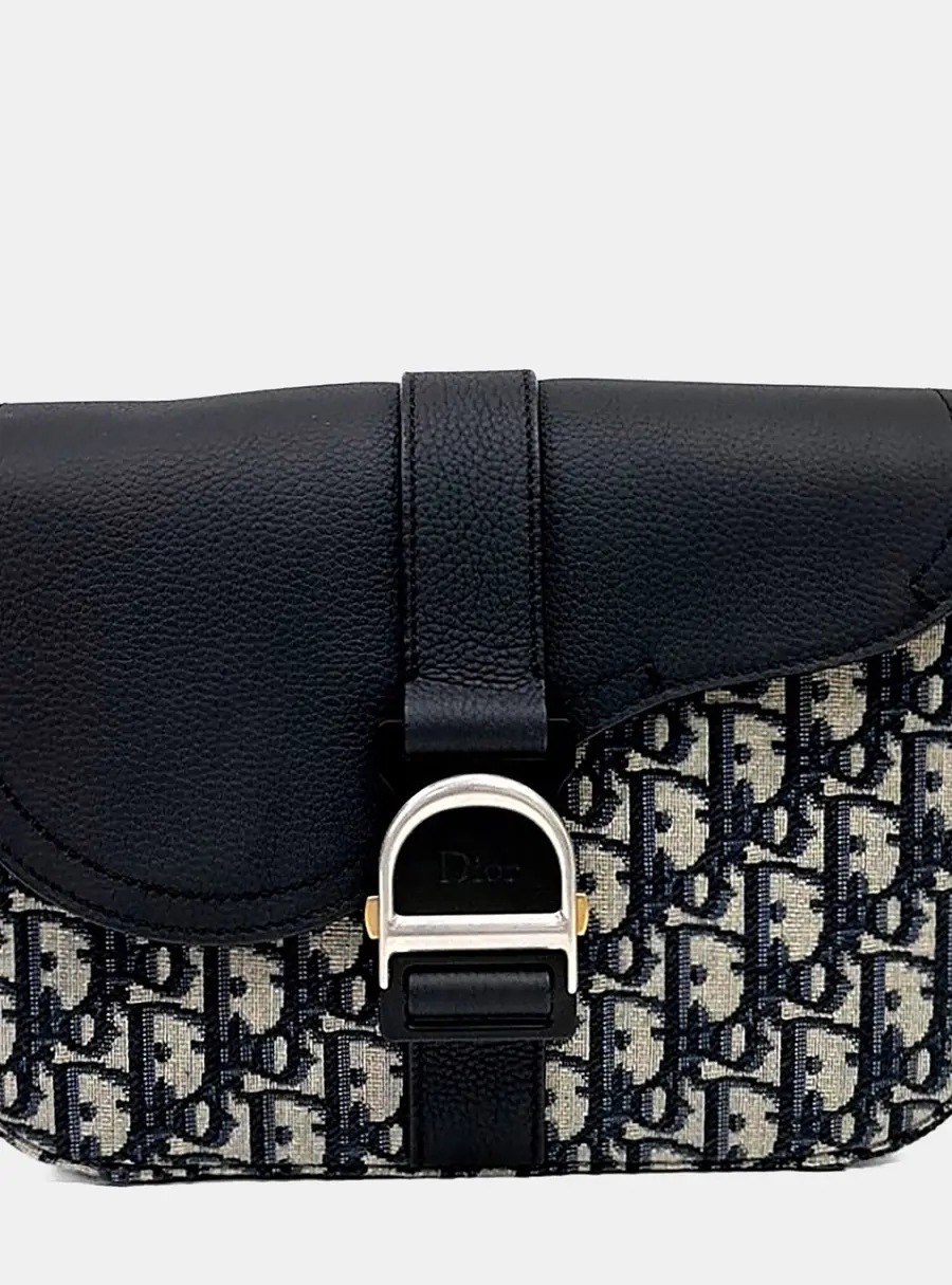 Dior Homme Saddle Messenger Bag Black Oblique Canvas and Calfskin Leather Messenger Bag