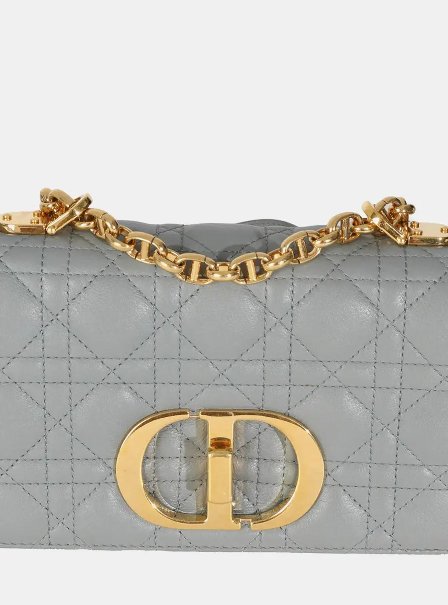 Christian Dior Blue Supple Calfskin Small Caro Chain Bag