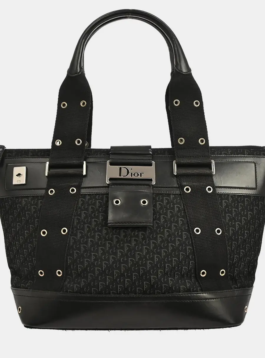 Christian Dior Black Trotter Street Chic Tote Bag