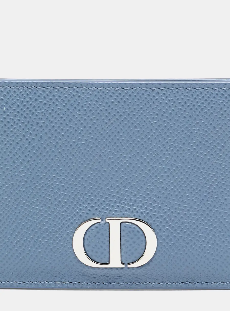 Dior 30 Montaigne Blue Leather Card Holder