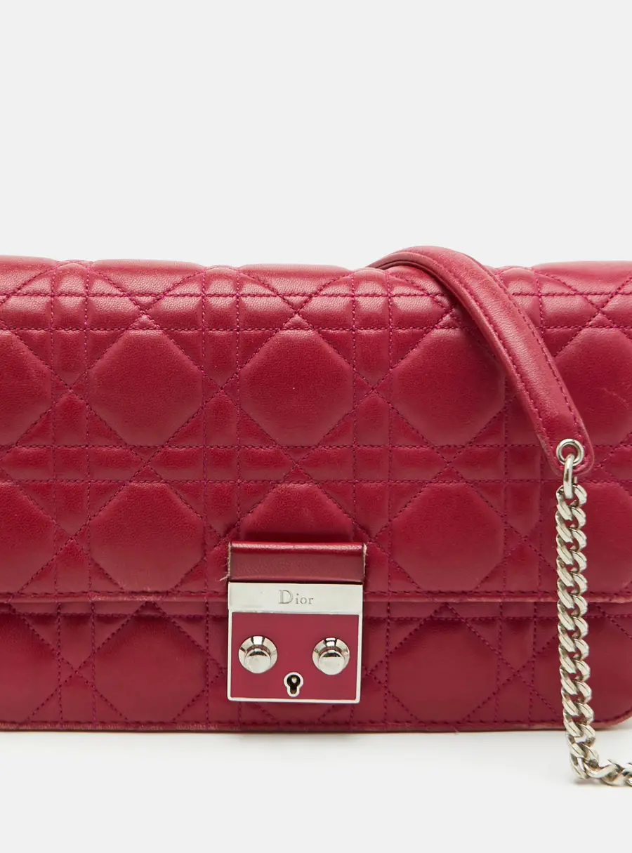 Dior Miss Dior Promenade Pink Cannage Leather Chain Crossbody Bag