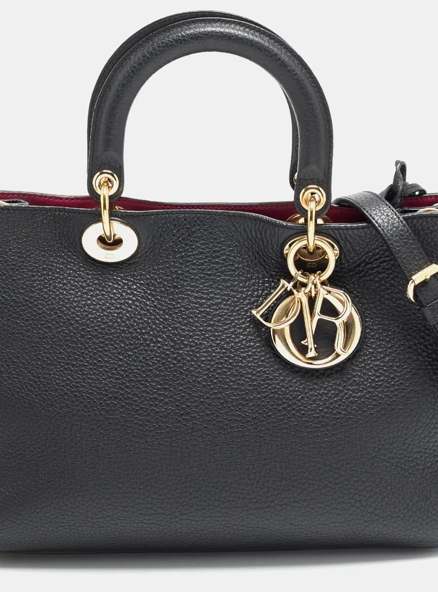 Dior Diorissimo Medium Black Leather Tote