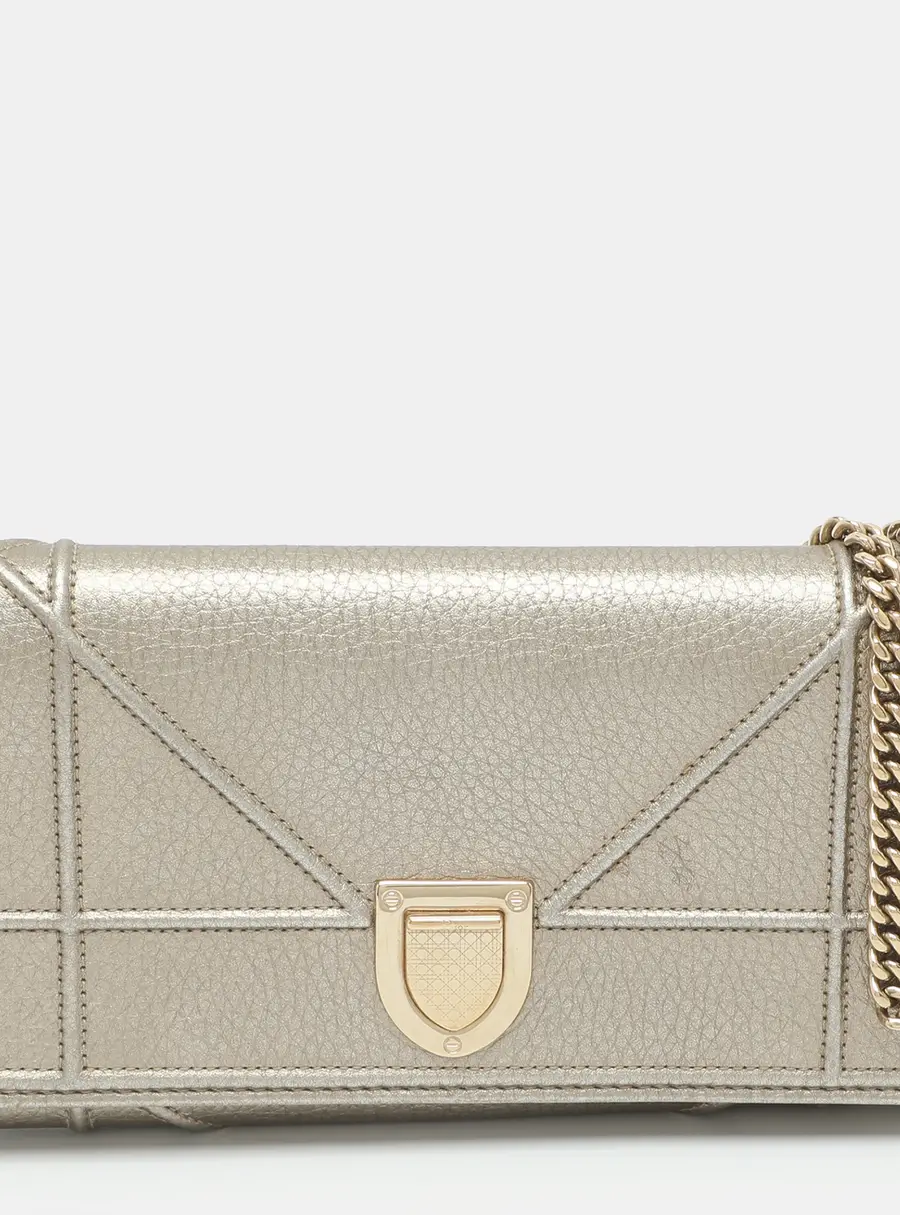 Dior Diorama Gold Leather Wallet On Chain