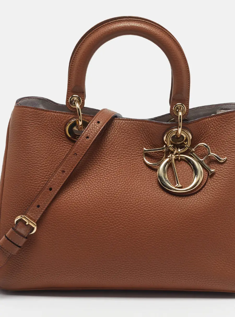 Dior Diorissimo Medium Brown Leather Tote