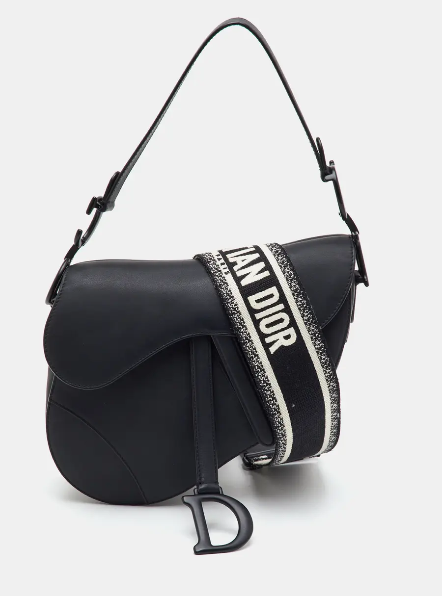 Dior Black Ultra Matte Leather Saddle Bag