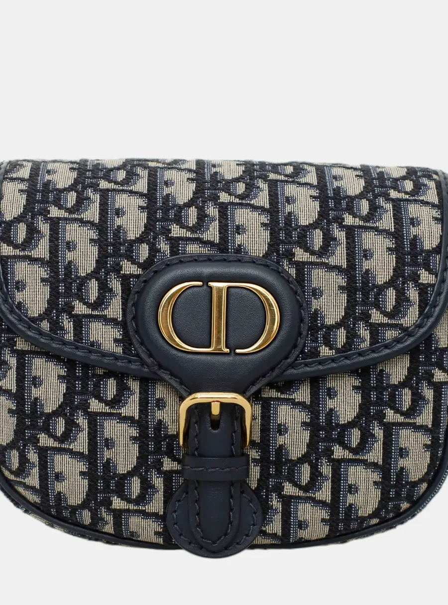 Dior Bobby Small Blue Oblique Canvas Leather Shoulder Bag