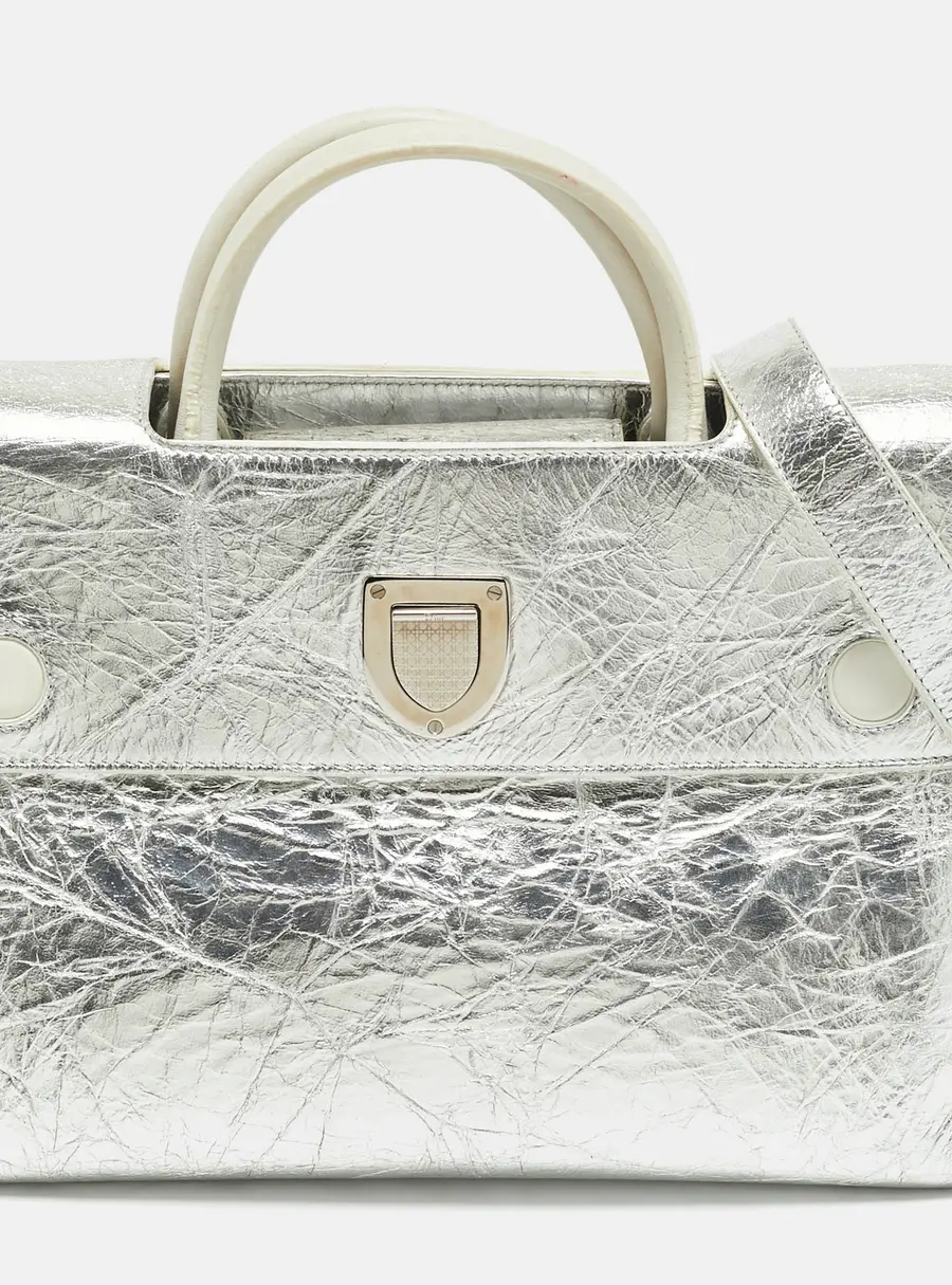 Dior Diorever Medium Silver Leather Tote